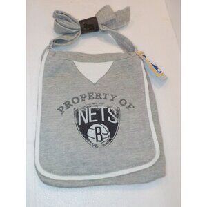 NWT Brooklyn Nets NBA Crossbody Light Gray Fleece Purse Snap Closure 10" x 11.5"